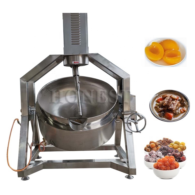 Automatic Cooking Soup Pot Stirrer Stirs Mixer / Gas Sauce Food Cooking Mixer Machine With Stirrer / Gas Cooking Kettle