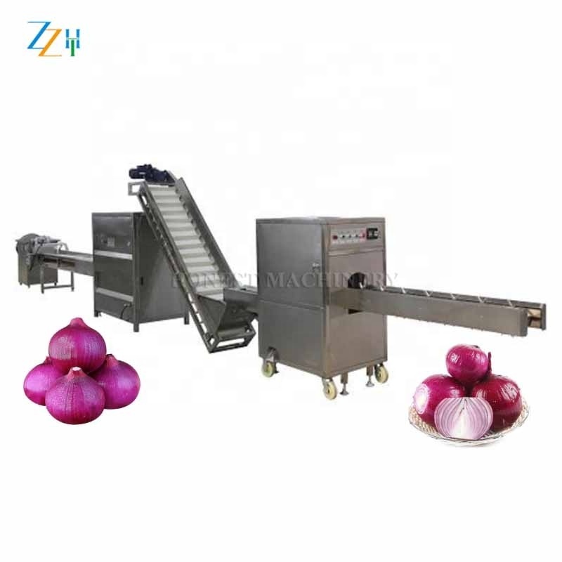 High Productivity Onion Peeler / Onion Cutter Machine Slicer / Onion Rings Slicer