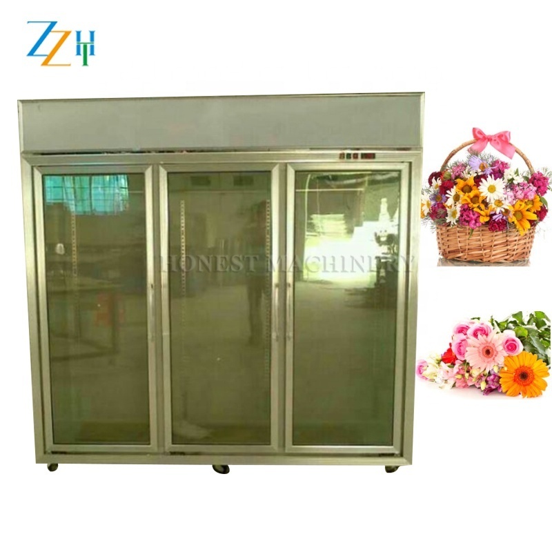 Stainless Steel Flower Refrigerator Machine /Acrylic Rose Flowers Display Boxes / Cooling Showcase