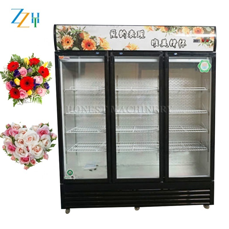 Stainless Steel Flower Refrigerator Machine /Acrylic Rose Flowers Display Boxes / Cooling Showcase