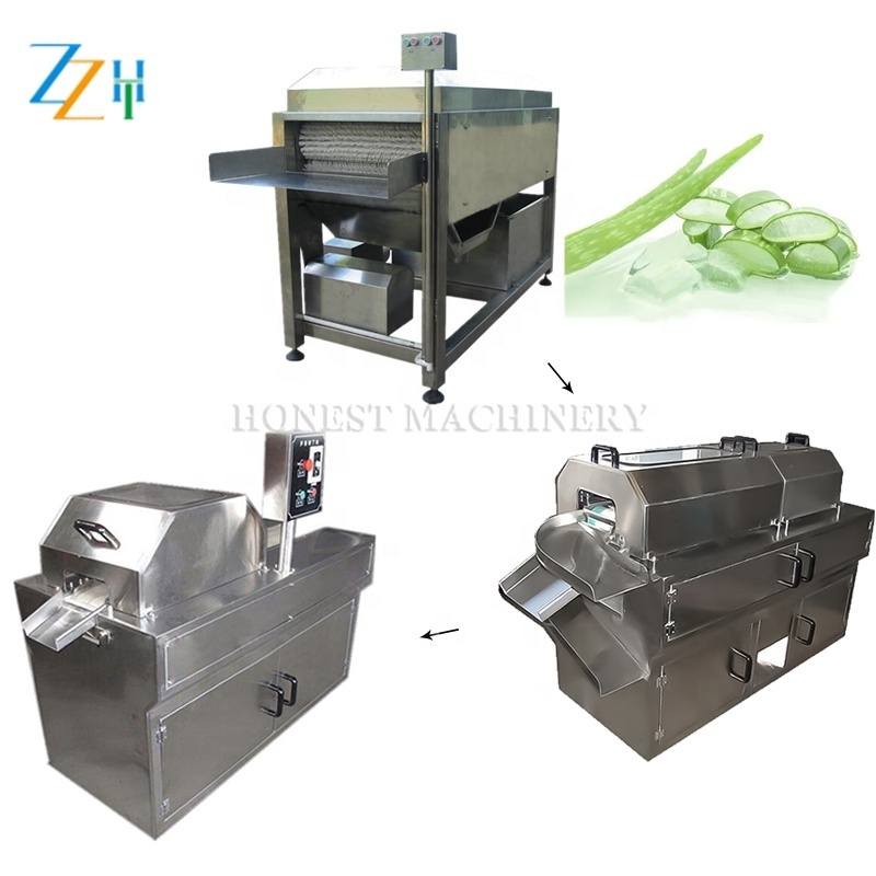 High Efficiency Electric Aloe Vera Processing Plant / Aloe Washing Peeling Machine / Aloe Dicing Machine