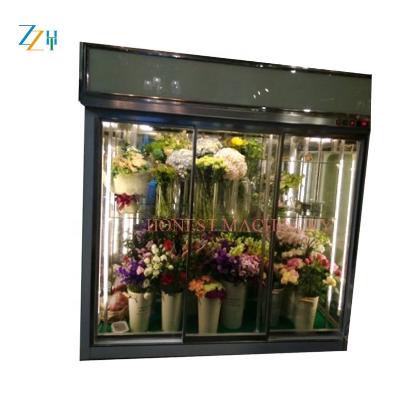 Stainless Steel Flower Refrigerator Machine /Acrylic Rose Flowers Display Boxes / Cooling Showcase