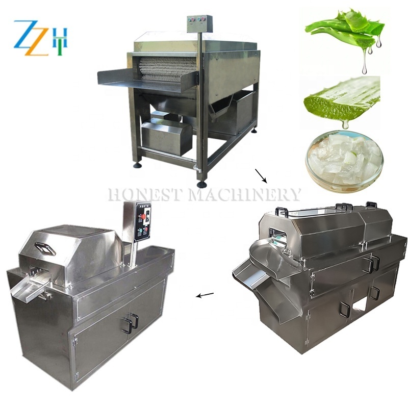 High Efficiency Electric Aloe Vera Processing Plant / Aloe Washing Peeling Machine / Aloe Dicing Machine