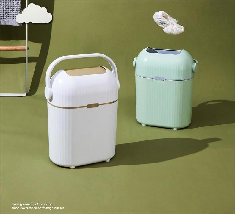 Plastic Deodorant Baby Diaper Pail Baby Diaper Trash Bin Advertising Sanitary Baby Diaper Trash Can