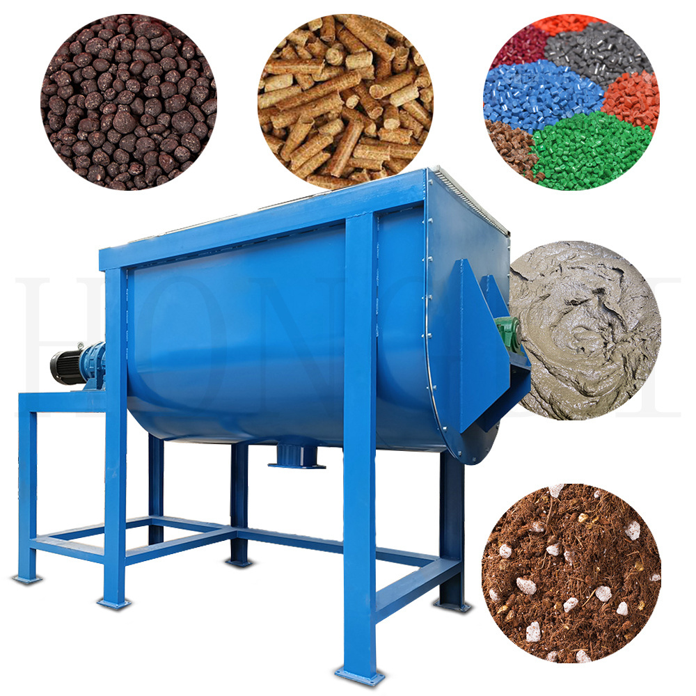 Mixing Mushroom Substrate Granules Powder Plastic Granules Double Screw Belt Mixer