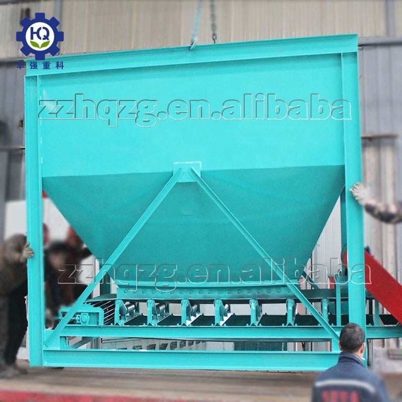 Mini granulating fertilizer loader feeding hopper