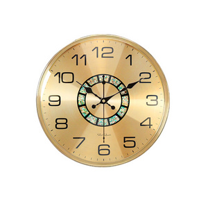 2024 New Chinese light luxury simple wall clock living room bedroom round high-end decoration hanging wall time clock