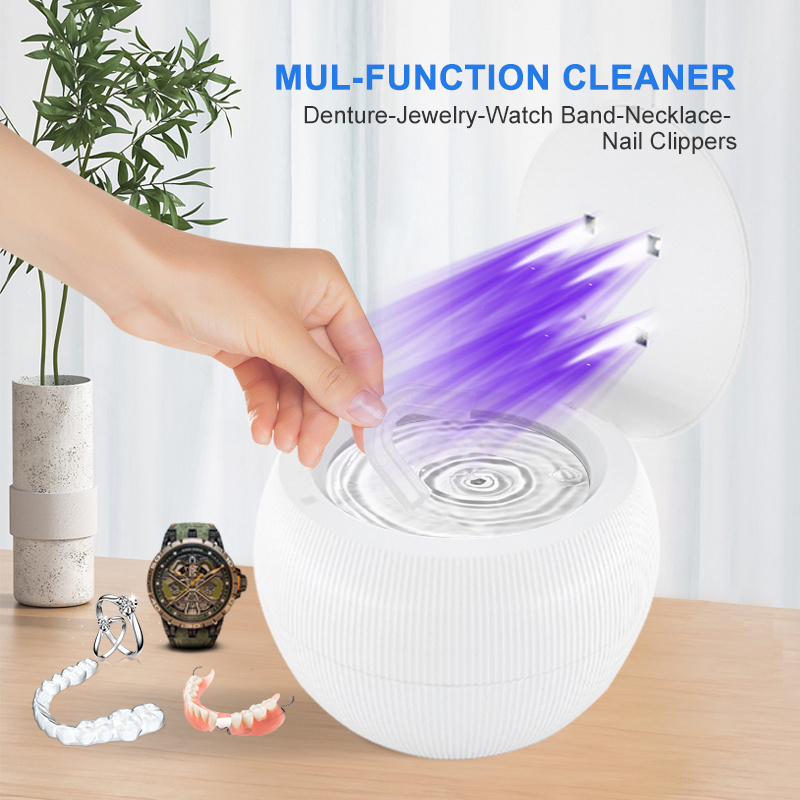 New Mini 210Ml 2024 Washing Machine Denture Aligners Tooth Jewelry Cleaner Machine UV Electric Household Ultrasonic Cleaners