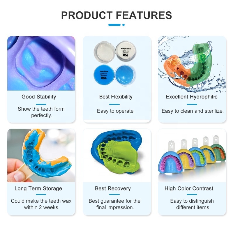 CE Approved Wholesale Dental Consumables Silicon Putti Productos Dentales Dental Impression Material Putty Kit