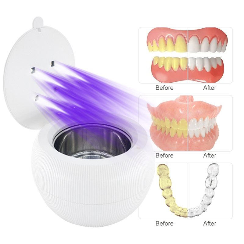 New Mini 210Ml 2024 Washing Machine Denture Aligners Tooth Jewelry Cleaner Machine UV Electric Household Ultrasonic Cleaners