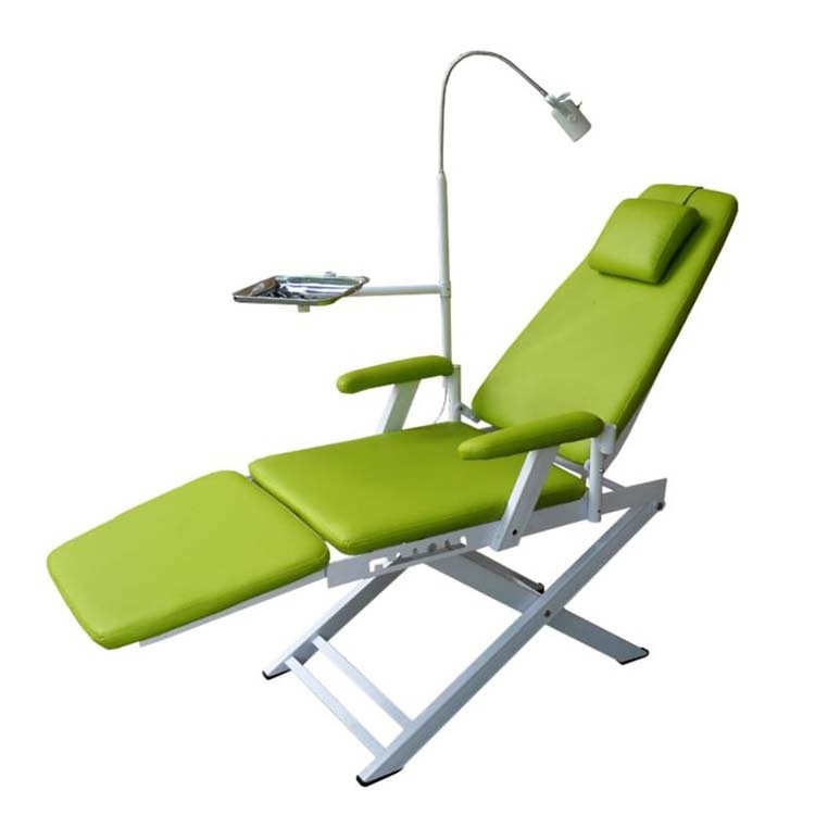 Adjustable High Strength Steel Construction Lightweight Hospital Portable Dental Chair With Operation Light