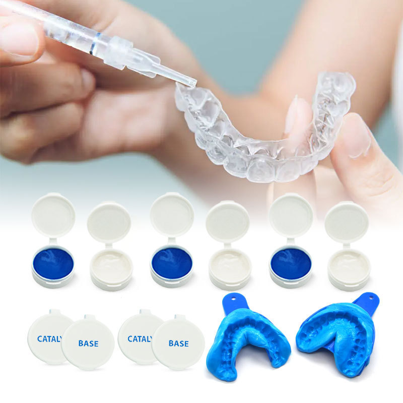 Hot Selling White Jar/Jelly Cup/Vat Bulk Making Teeth Whitening Tray Grillz Teeth Mold Kit Dental Impression Kit Material Putty