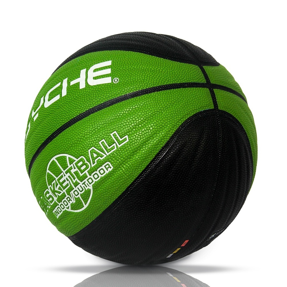 Fashion Design Full Green Basketball Advance Composite Hygroscopic PU Size 7 Basketball