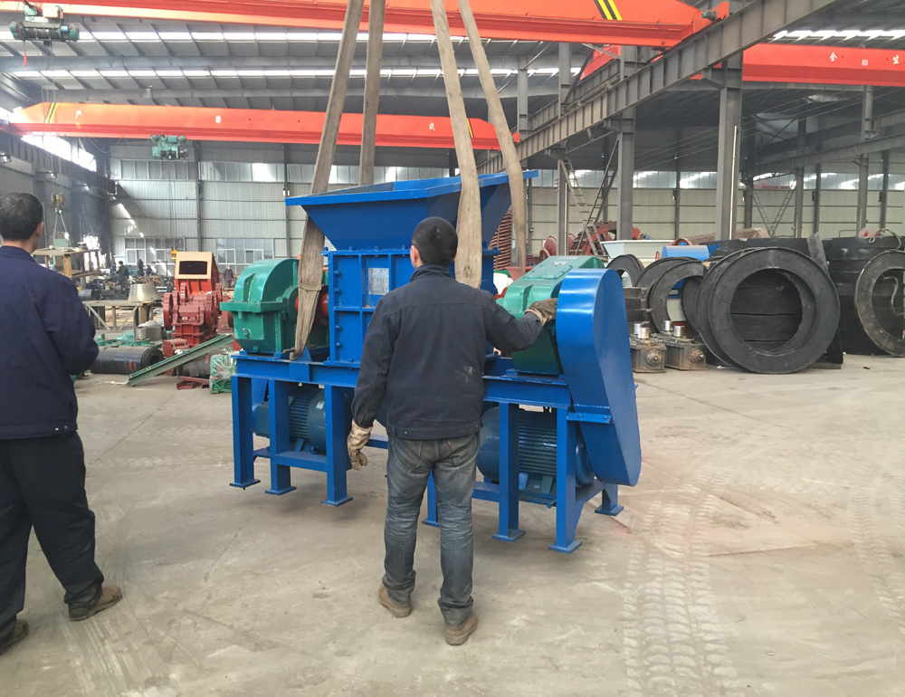 High quality double shaft industrial can crusher, shredder machine for cartoon