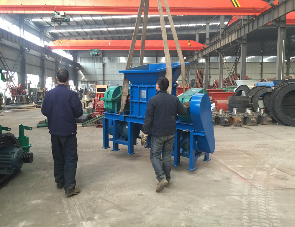 High quality double shaft industrial can crusher, shredder machine for cartoon