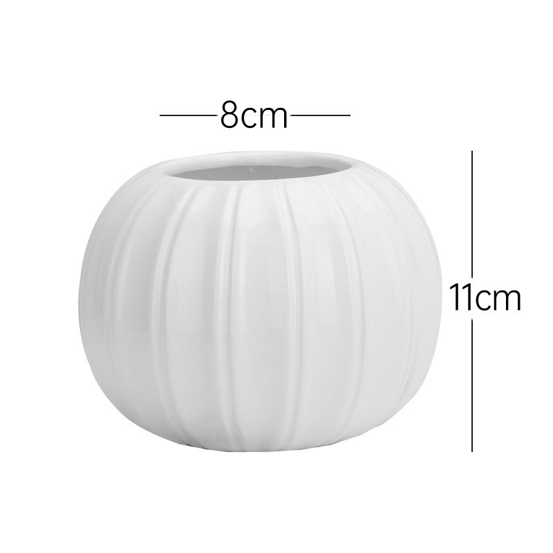 Spot wholesale white ceramic pumpkin vase simulation flower acrylic handmade flower