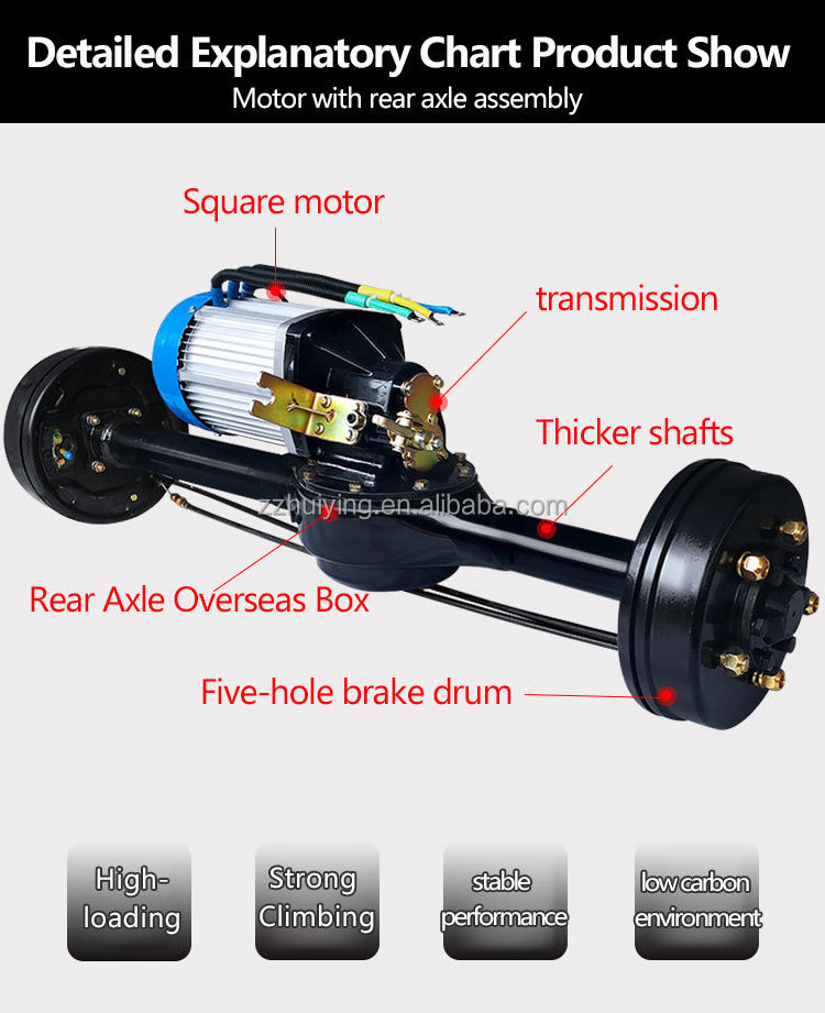 2 speed 3 wheel 4x4 go kart atv kit trailer differential motor car tricycle rear axle electric full set axle