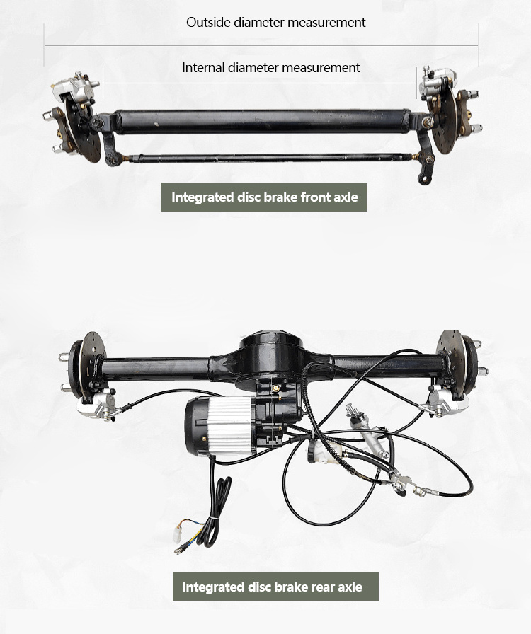 Rear axle front airbag bracket assembly with four wheels for golf cart kit front and rear axle