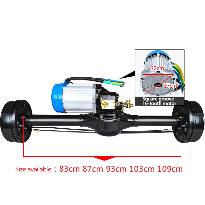 2 speed 3 wheel 4x4 go kart atv kit trailer differential motor car tricycle rear axle electric full set axle