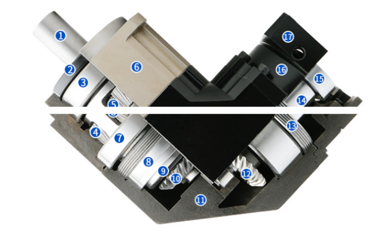 Right Angle Output High Precision Planetary Gearbox With High Reduce Ratio For Nema34 Servo Motor