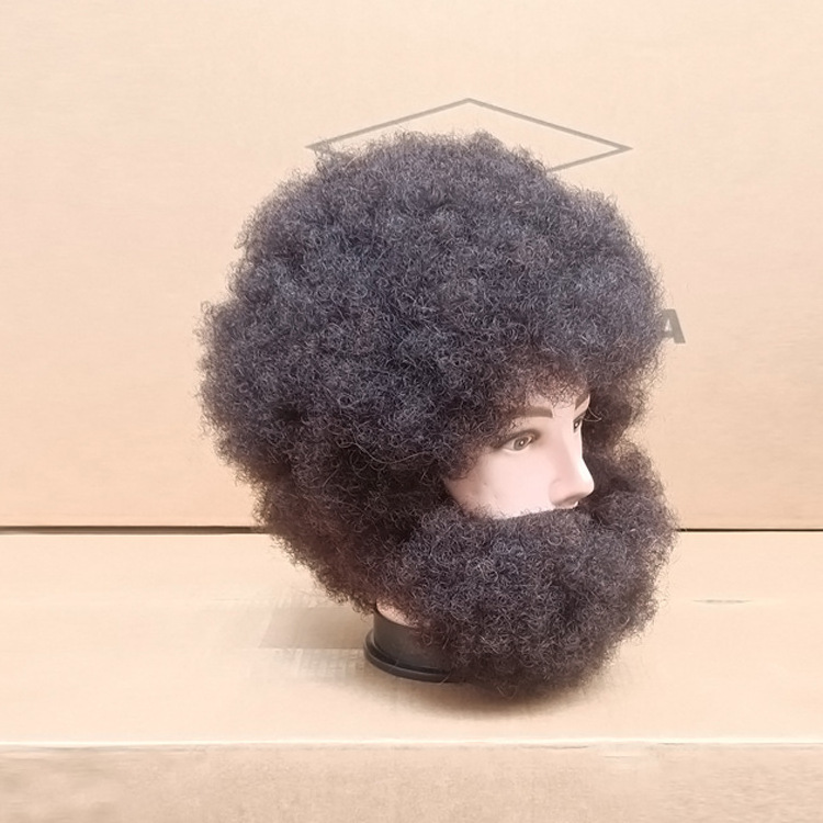 african american  male  practice mannequin head with human hair black  curly hair	practice mannequin head with human hair men