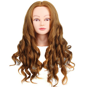 80% training head human hair Doll For Hair Style Practice For Hot Curl Iron Hairdressing mannequin head