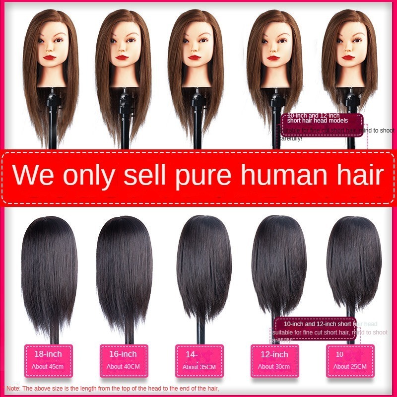 100% Man Mannequin with Hair Head for Salon, Wholesale Training Mannequin Head Human Hair for Barber Head