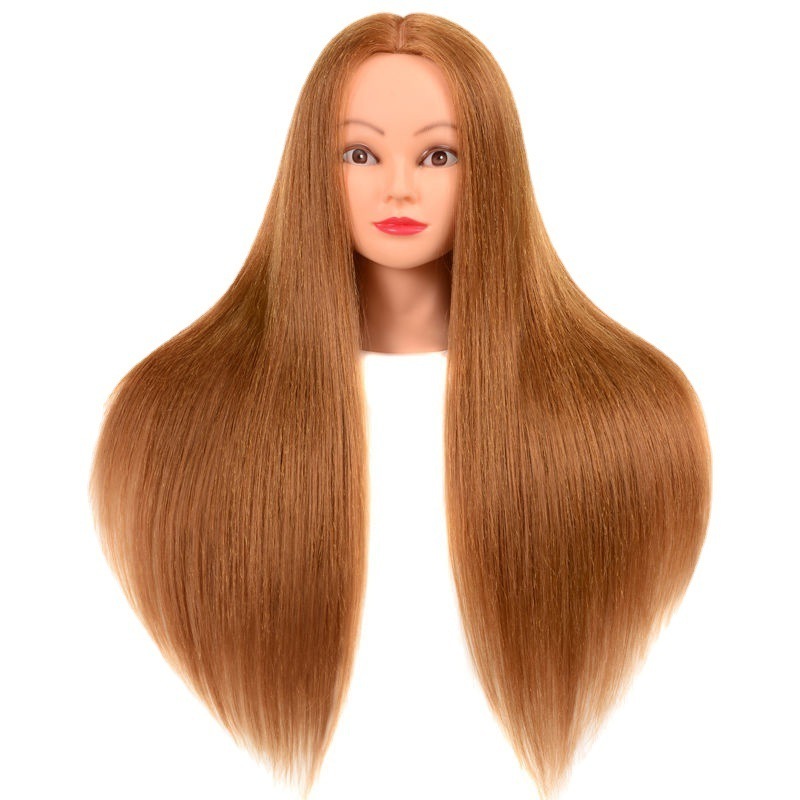 80% training head human hair Doll For Hair Style Practice For Hot Curl Iron Hairdressing Wig Dummy Doll Hair Salon