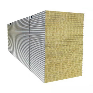 Building Materials Prefab House Rock Wool Sandwich Panel Fireproof Wall Board