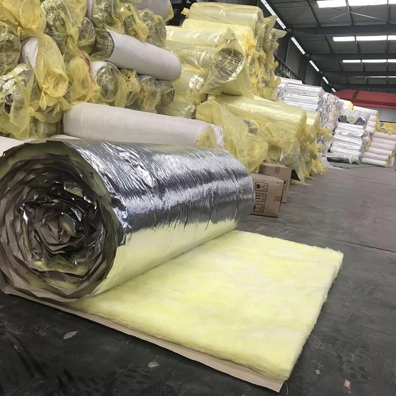 Heat Thermal Insulation 50MM 80MM Density Fiberglass Wool Blanket Roll Glass Wool Insulation Blanket Roll with Aluminium Foil