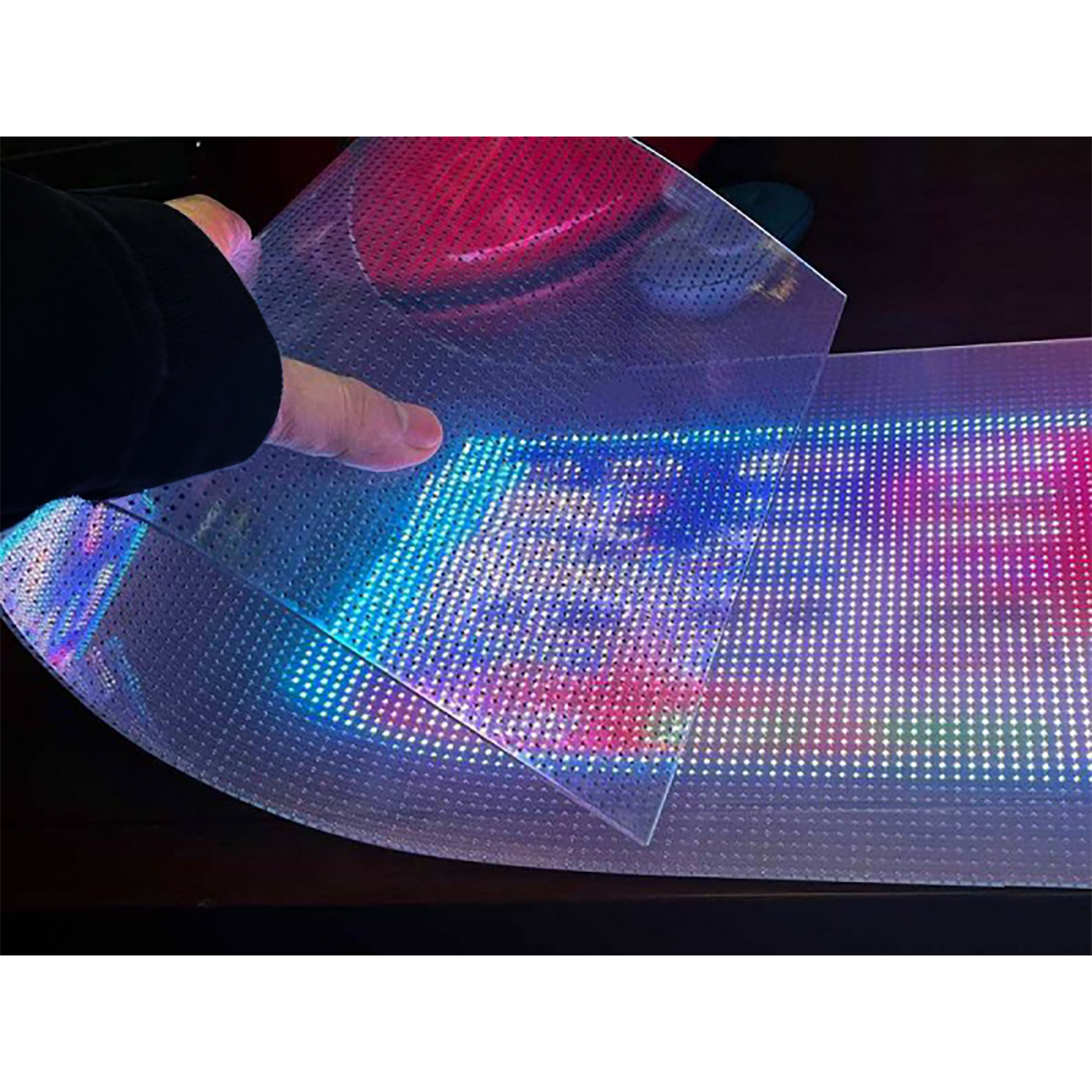 Hot sale  indoor transparent flexible led screen adhesive transparent glass window flexible led film