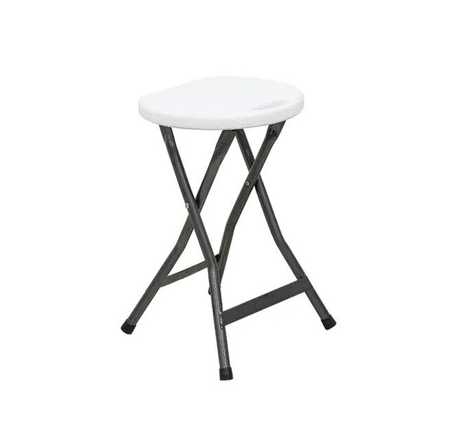 Outdoor Portable Lightweight White Round retractable folding plastic stool