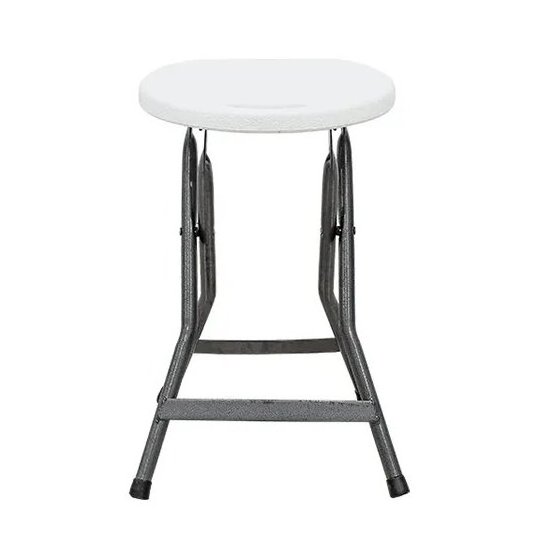 Outdoor Portable Lightweight White Round retractable folding plastic stool