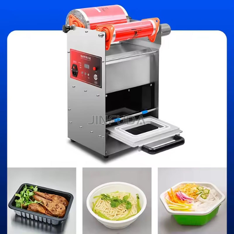 Foil Container Sealer Sealing Machine Fast Food Tray Lunch Box Disposable Aluminum Foil Tray Machine