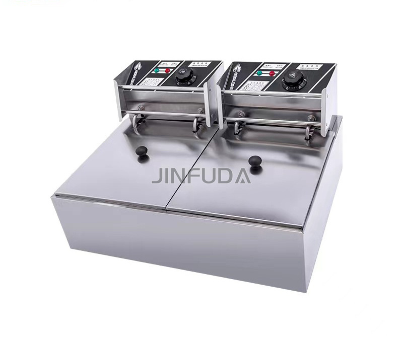 Industrial Fat Fryer Counter Top KFC Donut Chicken Fryer Electric Double Basket Deep Fryer French Fries Machine