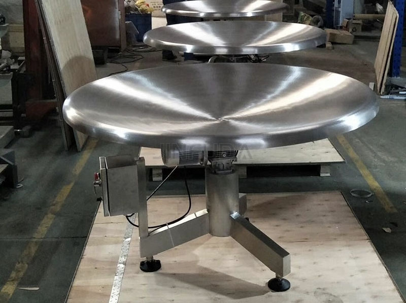 Full 304 stainless steel rotary accumulation bag turning packing table manufacturer price for packing industry efficiency