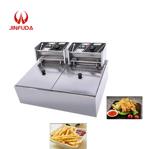 Industrial Fat Fryer Counter Top KFC Donut Chicken Fryer Electric Double Basket Deep Fryer French Fries Machine