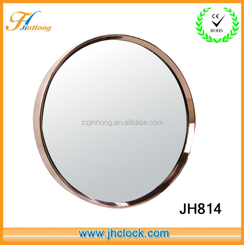 Round Plastic Framed Wall Mirror Bronze Color