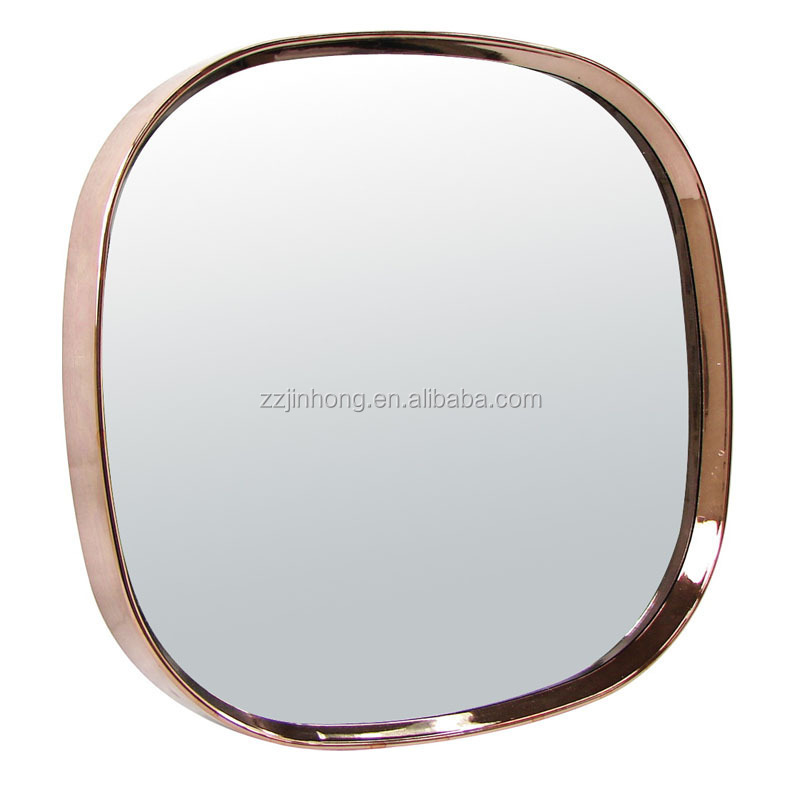 Round Plastic Framed Wall Mirror Bronze Color