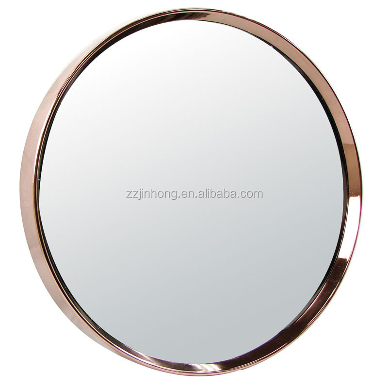 Round Plastic Framed Wall Mirror Bronze Color