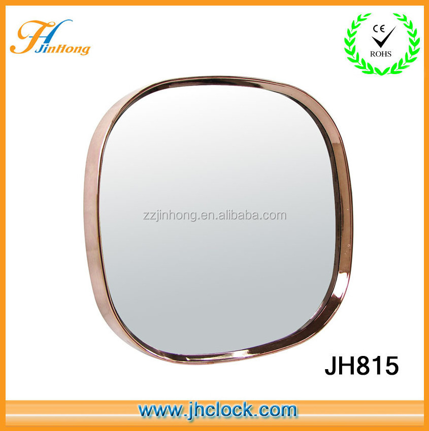 Round Plastic Framed Wall Mirror Bronze Color