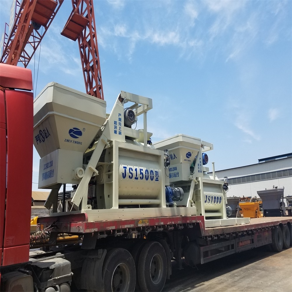 Industrial concrete Mixer js1000 with lift small machine js1000 horizontal concrete mixer