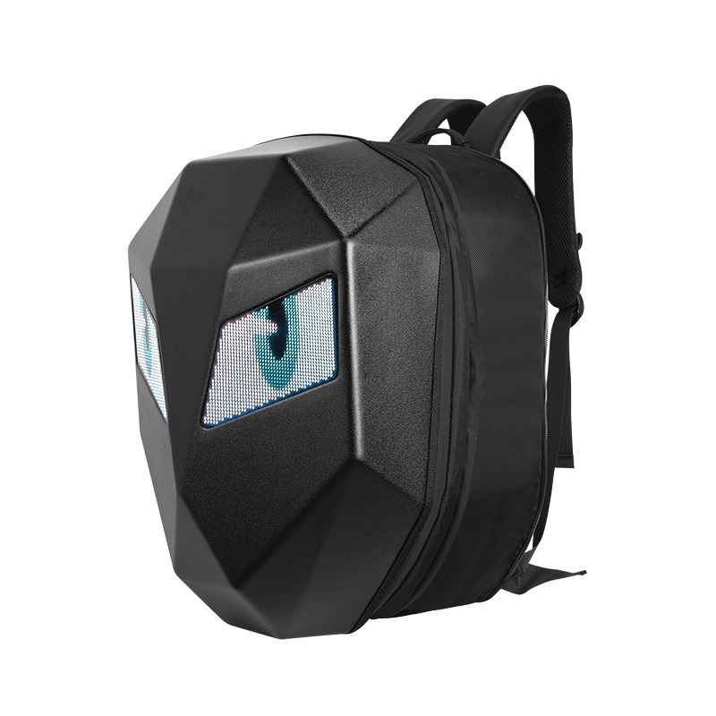 Cool Personality LED Backpack Bluetooth Waterproof Hard  Iron Man Cool Motorcycle Rider Black LED Knight Backpack