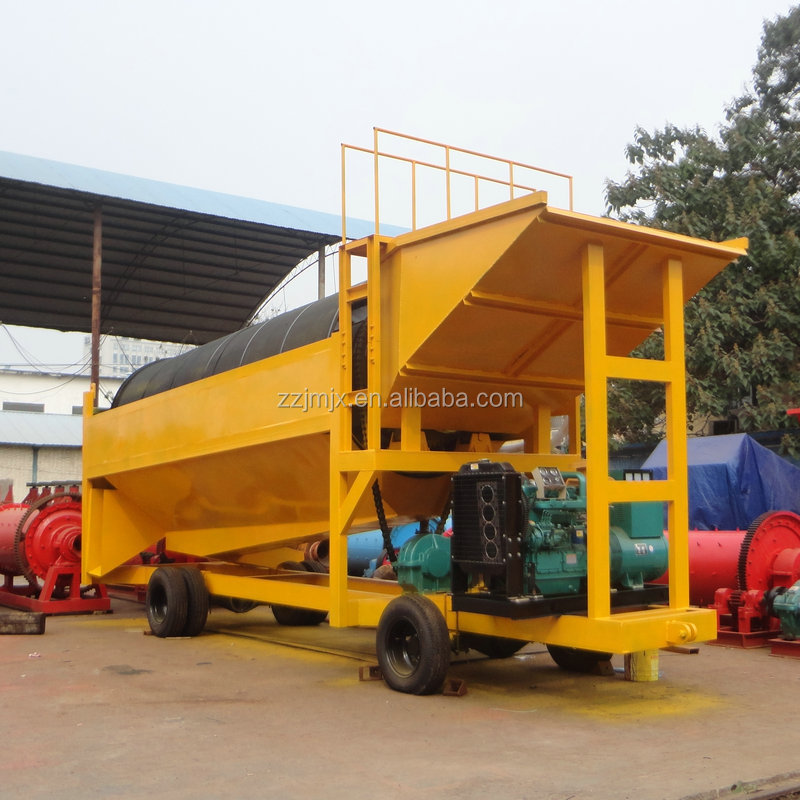 Gold Washing Plant Mini Gold Trommel With Gold Sluice Box waste sorting machine