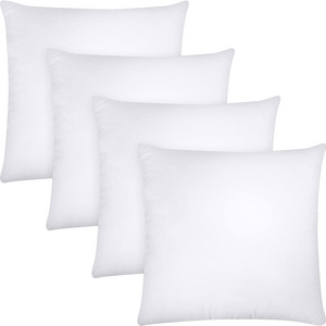 Bedding Throw Pillows (Set of 4, White), 20 x 20 Inches Pillows for Sofa, Bed and Couch Decorative Stuffer Pillows