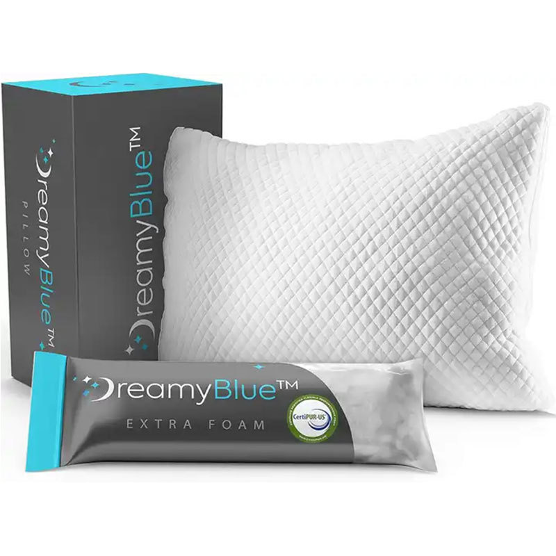 Premium Pillow for Sleeping - Shredded Memory Foam Fill [Adjustable Loft] Washable Cover from Bamboo Derived Rayon