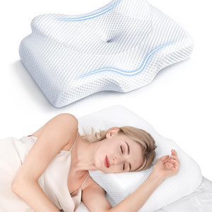 Cervical Pillow for Neck Pain Relief, Hollow Design Odorless Memory Foam Pillows with Cooling Case Orthopedic Bed Pillow