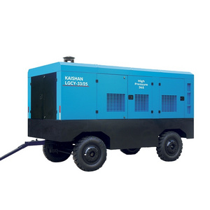 portable diesel screw air compressor 25bar 30 bar air compressor for borehole drilling rig