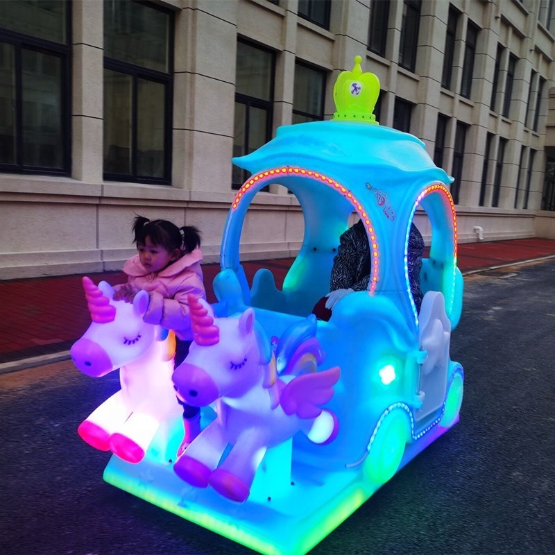 The Newest Fun Amusement Park unicorn Cars 24V Battery Bumper Car Children's Play Center Electric Kids  Car for sale