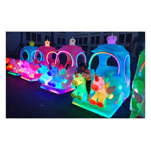 The Newest Fun Amusement Park unicorn Cars 24V Battery Bumper Car Children's Play Center Electric Kids  Car for sale